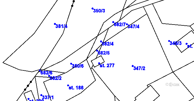Parcela st. 682/5 v KÚ Vranové II, Katastrální mapa
