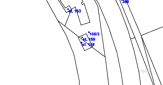 Parcela st. 158 v KÚ Dolní Malá Úpa, Katastrální mapa
