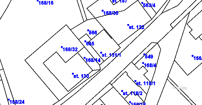 Parcela st. 131/1 v KÚ Horní Malá Úpa, Katastrální mapa