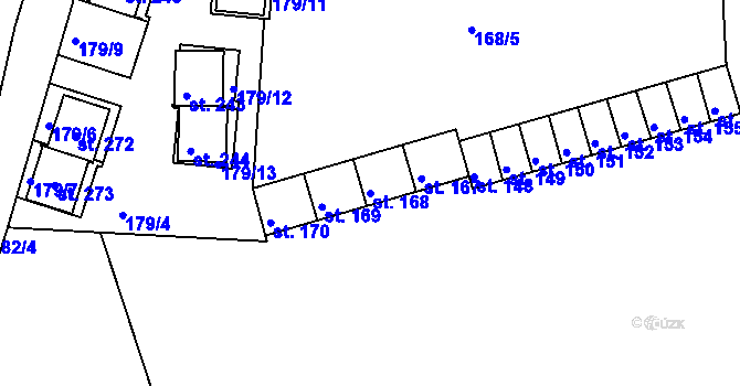 Parcela st. 168 v KÚ Horní Malá Úpa, Katastrální mapa