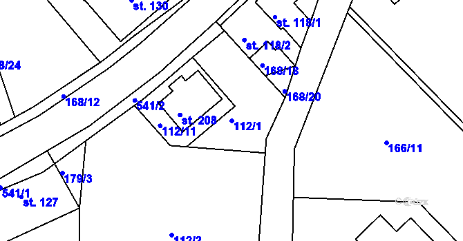 Parcela st. 112/1 v KÚ Horní Malá Úpa, Katastrální mapa