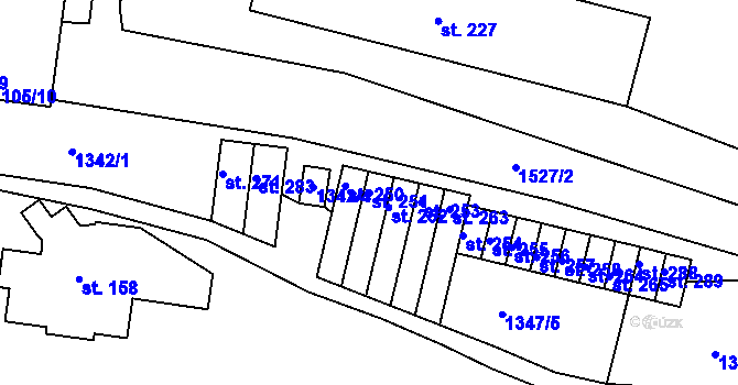 Parcela st. 251 v KÚ Malá Veleň, Katastrální mapa