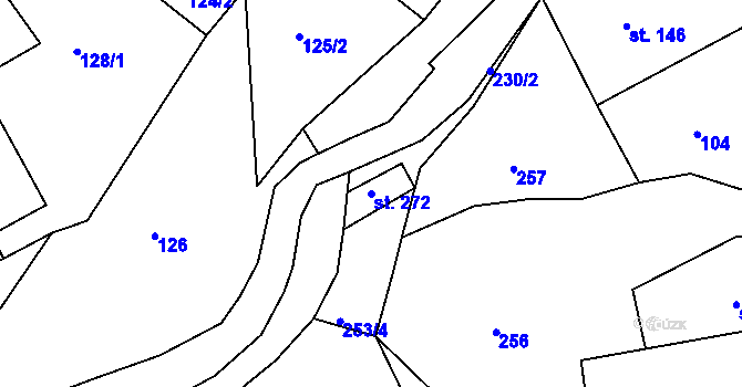 Parcela st. 272 v KÚ Malá Veleň, Katastrální mapa
