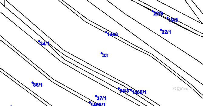Parcela st. 33 v KÚ Malá Veleň, Katastrální mapa