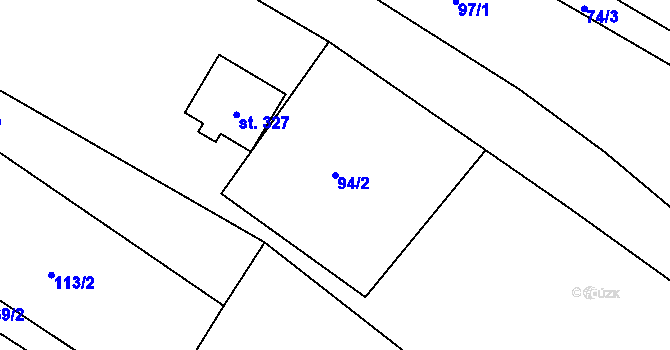 Parcela st. 94/2 v KÚ Malá Veleň, Katastrální mapa
