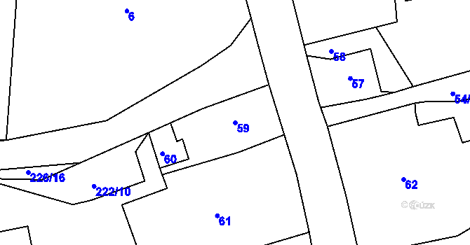 Parcela st. 59 v KÚ Malá Víska, Katastrální mapa