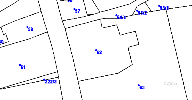 Parcela st. 62 v KÚ Malá Víska, Katastrální mapa