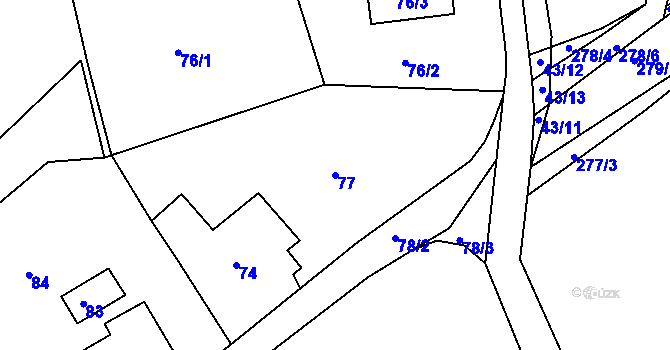 Parcela st. 77 v KÚ Malá Víska, Katastrální mapa