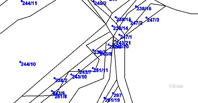 Parcela st. 243/8 v KÚ Malá Víska, Katastrální mapa