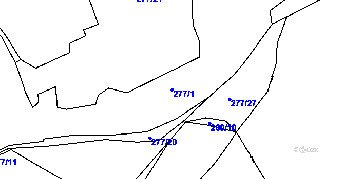 Parcela st. 277/1 v KÚ Malá Víska, Katastrální mapa