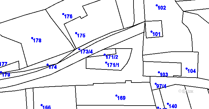 Parcela st. 171/2 v KÚ Malá Víska, Katastrální mapa