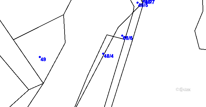 Parcela st. 48/4 v KÚ Malá Víska, Katastrální mapa
