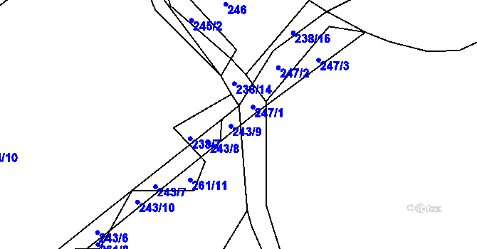 Parcela st. 243/20 v KÚ Malá Víska, Katastrální mapa