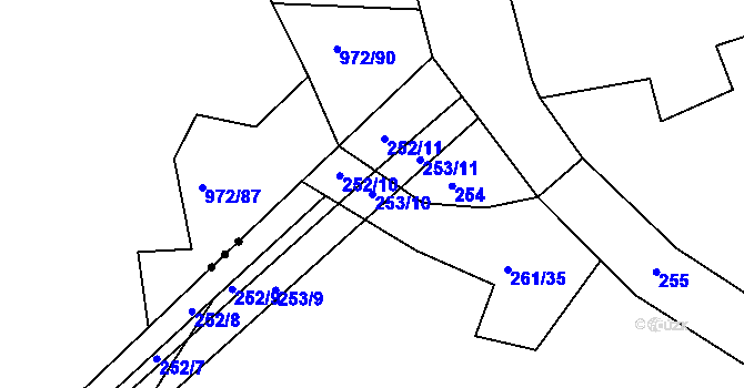 Parcela st. 253/10 v KÚ Malá Víska, Katastrální mapa