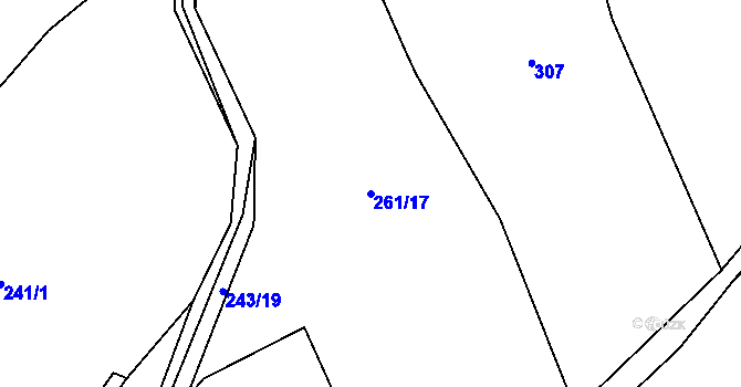 Parcela st. 261/17 v KÚ Malá Víska, Katastrální mapa