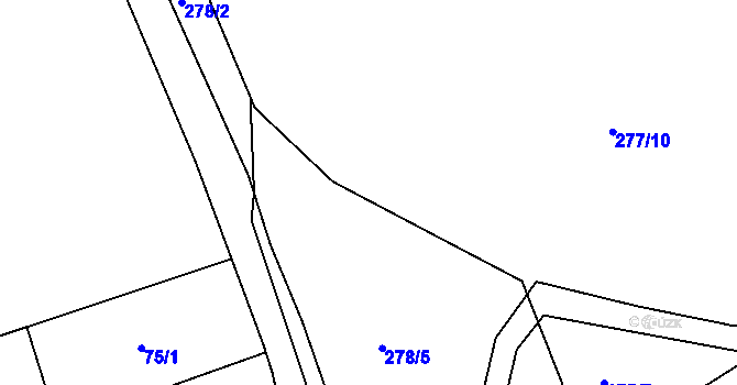 Parcela st. 277/4 v KÚ Malá Víska, Katastrální mapa