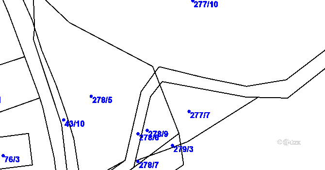 Parcela st. 277/6 v KÚ Malá Víska, Katastrální mapa