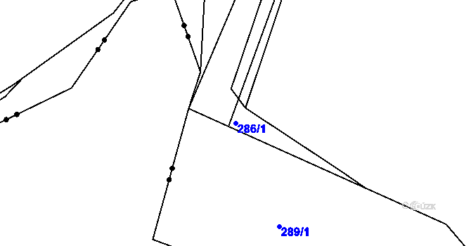 Parcela st. 286/1 v KÚ Malá Víska, Katastrální mapa