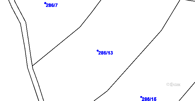 Parcela st. 286/13 v KÚ Malá Víska, Katastrální mapa