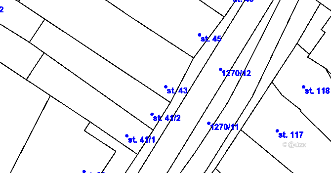 Parcela st. 43 v KÚ Malá Vrbka, Katastrální mapa