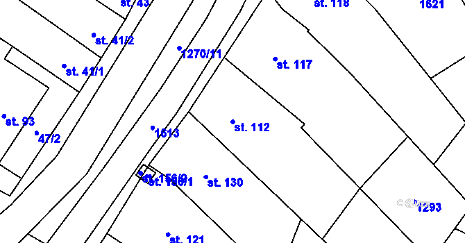 Parcela st. 112 v KÚ Malá Vrbka, Katastrální mapa