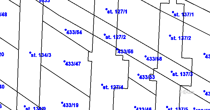 Parcela st. 127/3 v KÚ Malá Vrbka, Katastrální mapa