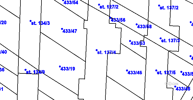 Parcela st. 127/4 v KÚ Malá Vrbka, Katastrální mapa