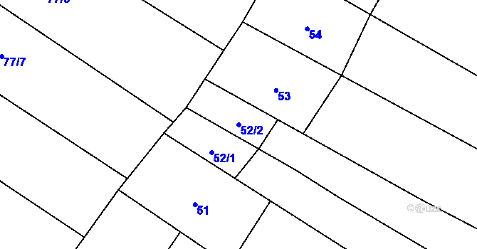 Parcela st. 52/2 v KÚ Malá Vrbka, Katastrální mapa