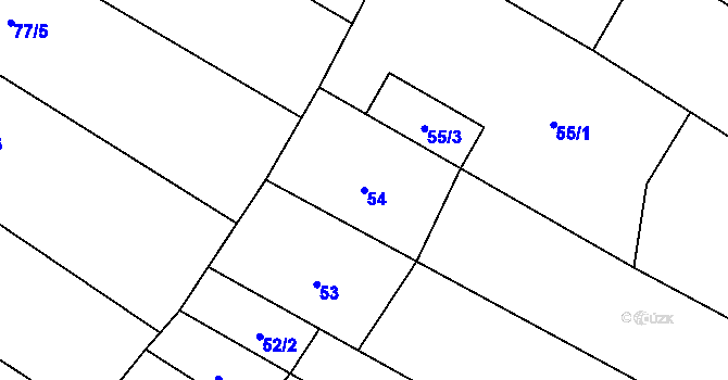 Parcela st. 54 v KÚ Malá Vrbka, Katastrální mapa