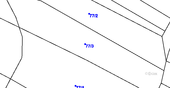 Parcela st. 77/3 v KÚ Malá Vrbka, Katastrální mapa
