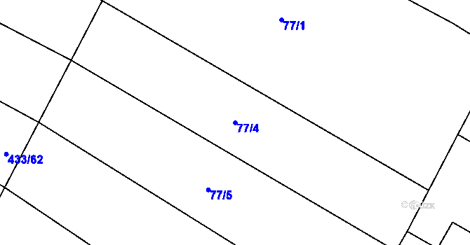 Parcela st. 77/4 v KÚ Malá Vrbka, Katastrální mapa