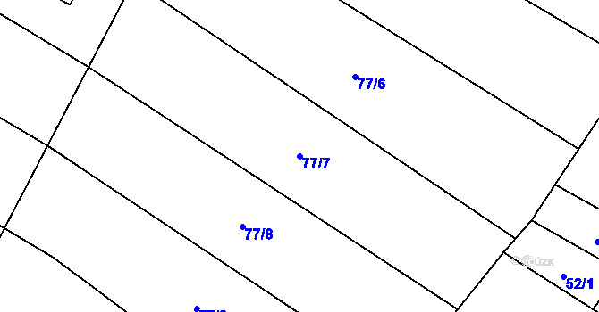 Parcela st. 77/7 v KÚ Malá Vrbka, Katastrální mapa