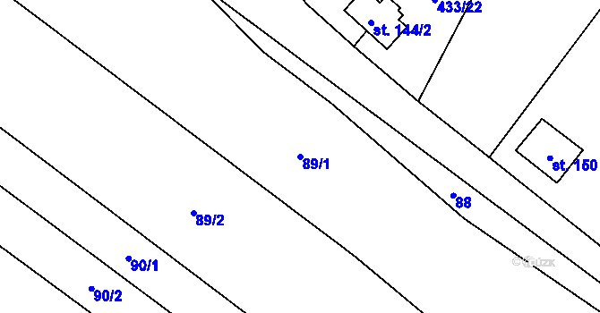 Parcela st. 89/1 v KÚ Malá Vrbka, Katastrální mapa