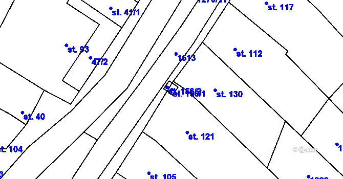 Parcela st. 156/1 v KÚ Malá Vrbka, Katastrální mapa