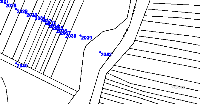 Parcela st. 2042 v KÚ Malá Vrbka, Katastrální mapa