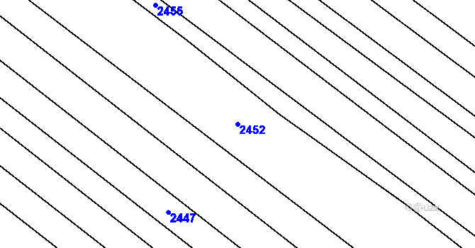 Parcela st. 2452 v KÚ Malá Vrbka, Katastrální mapa