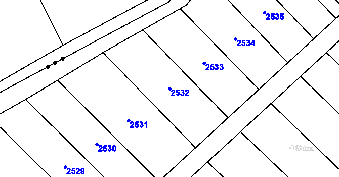 Parcela st. 2532 v KÚ Malá Vrbka, Katastrální mapa