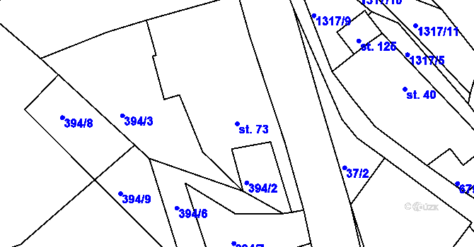 Parcela st. 73 v KÚ Malčín, Katastrální mapa