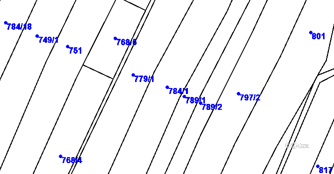 Parcela st. 784/1 v KÚ Malčín, Katastrální mapa