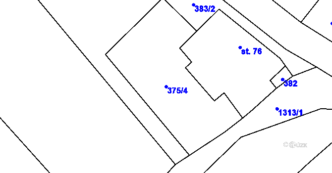 Parcela st. 375/4 v KÚ Malčín, Katastrální mapa