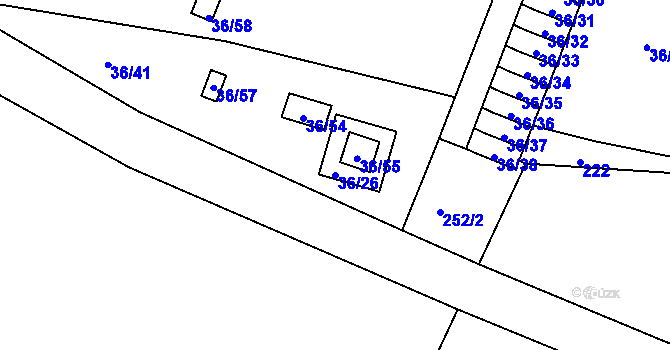Parcela st. 36/26 v KÚ Malé Březno, Katastrální mapa