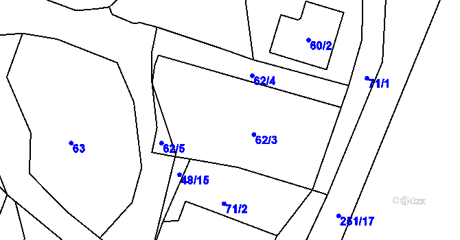 Parcela st. 62 v KÚ Malé Březno, Katastrální mapa