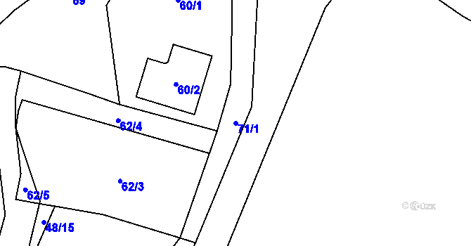 Parcela st. 71/1 v KÚ Malé Březno, Katastrální mapa