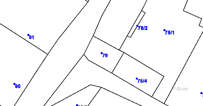 Parcela st. 79 v KÚ Malé Březno, Katastrální mapa