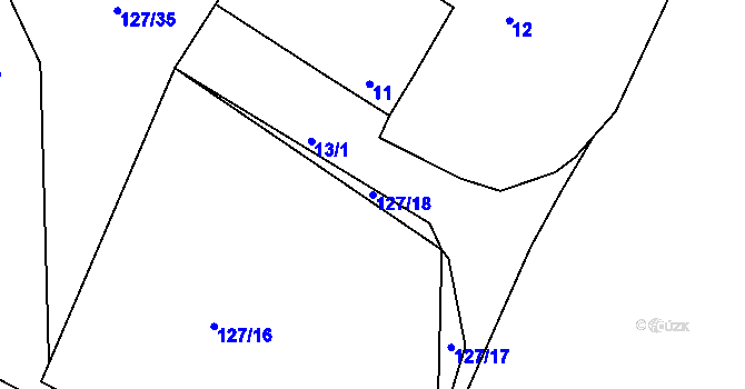 Parcela st. 127/18 v KÚ Malé Březno, Katastrální mapa