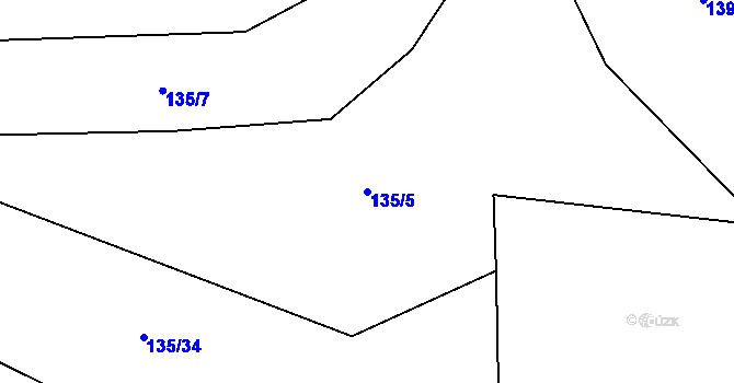 Parcela st. 135/5 v KÚ Malé Březno, Katastrální mapa