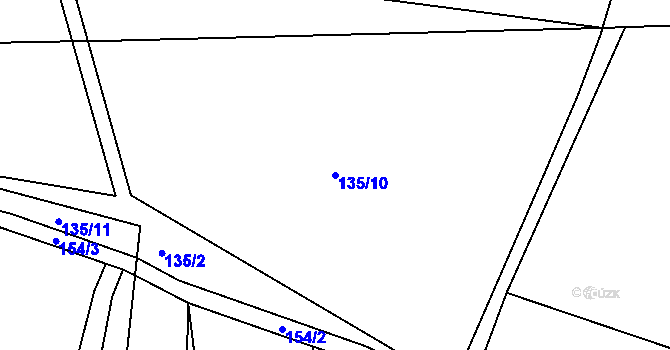 Parcela st. 135/10 v KÚ Malé Březno, Katastrální mapa