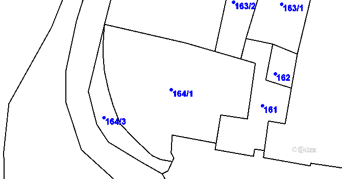 Parcela st. 164/1 v KÚ Malé Březno, Katastrální mapa