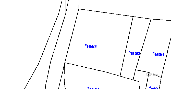 Parcela st. 164/2 v KÚ Malé Březno, Katastrální mapa