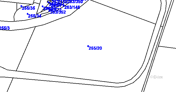 Parcela st. 255/20 v KÚ Malé Březno, Katastrální mapa